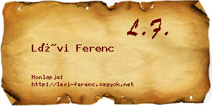 Lévi Ferenc névjegykártya